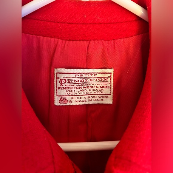 Beautiful True Vintage 60’s Poppy Red Pendleton Wool Jacket Coat - Picture 6 of 9